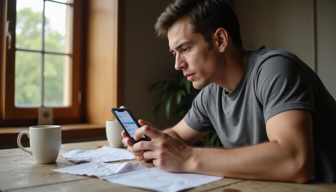 A focused young person reviews emails while seated at a desk.